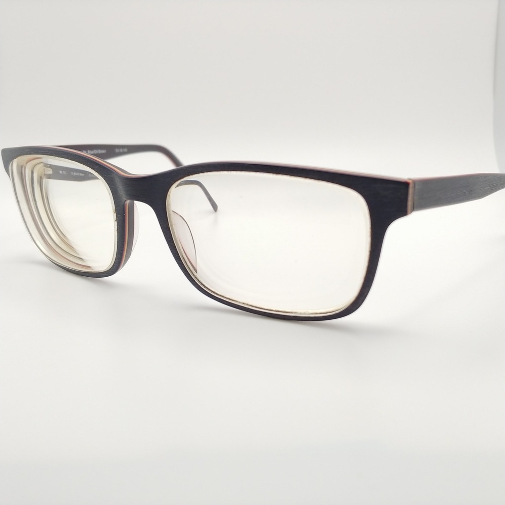 Rickey Smiley Eyewear Eyeglasses 55-18-145 Blue Brown RS 112 Rectangle Frames